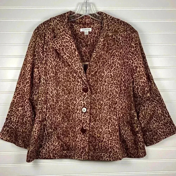 Joan Rivers 3/4 Sleeves Leopard Print BlazerSize Large - Picture 13 of 13